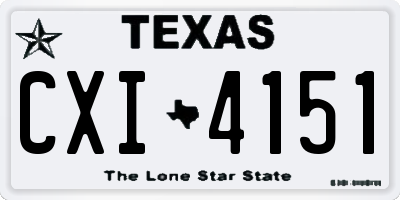 TX license plate CXI4151
