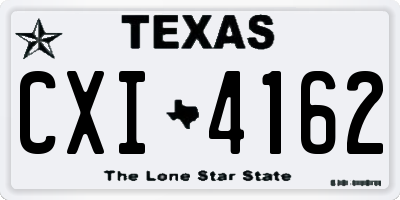 TX license plate CXI4162