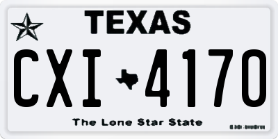 TX license plate CXI4170