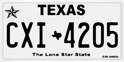 TX license plate CXI4205