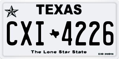 TX license plate CXI4226