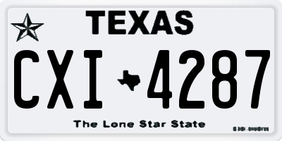 TX license plate CXI4287