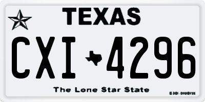 TX license plate CXI4296