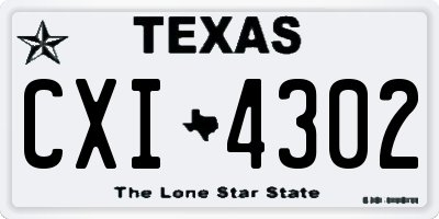 TX license plate CXI4302