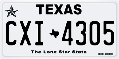 TX license plate CXI4305