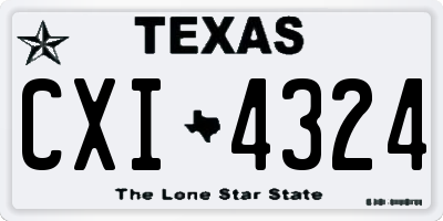 TX license plate CXI4324