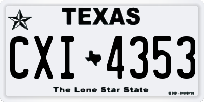 TX license plate CXI4353
