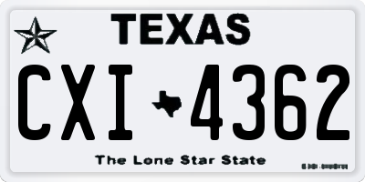TX license plate CXI4362