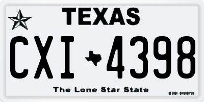 TX license plate CXI4398