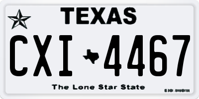 TX license plate CXI4467