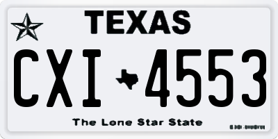 TX license plate CXI4553