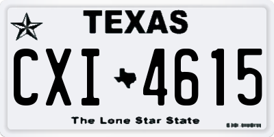 TX license plate CXI4615