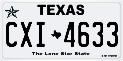TX license plate CXI4633
