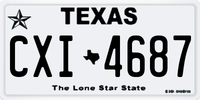 TX license plate CXI4687