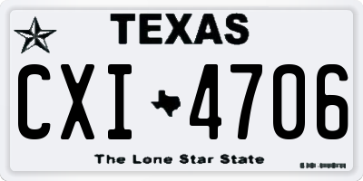 TX license plate CXI4706
