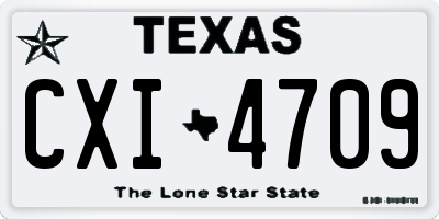 TX license plate CXI4709