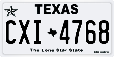 TX license plate CXI4768