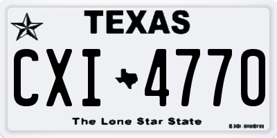 TX license plate CXI4770