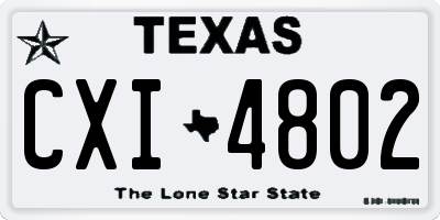 TX license plate CXI4802