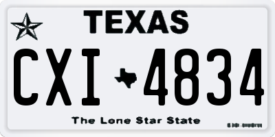 TX license plate CXI4834