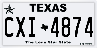 TX license plate CXI4874