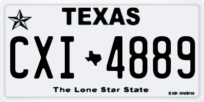 TX license plate CXI4889