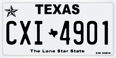 TX license plate CXI4901