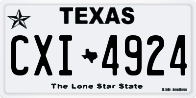 TX license plate CXI4924