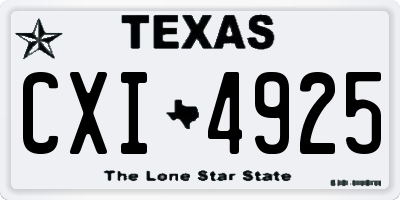 TX license plate CXI4925