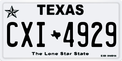 TX license plate CXI4929