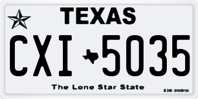 TX license plate CXI5035