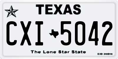 TX license plate CXI5042