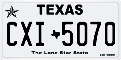 TX license plate CXI5070