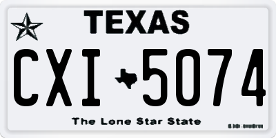 TX license plate CXI5074