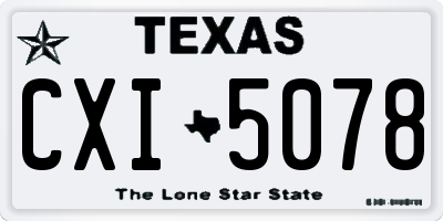 TX license plate CXI5078