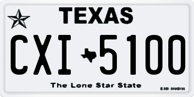 TX license plate CXI5100