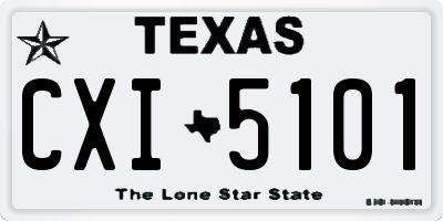 TX license plate CXI5101
