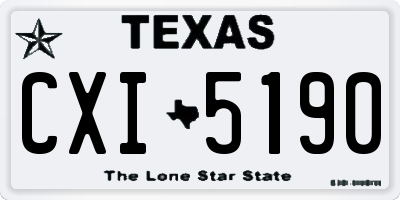 TX license plate CXI5190