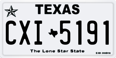 TX license plate CXI5191