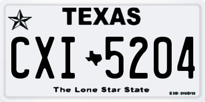 TX license plate CXI5204
