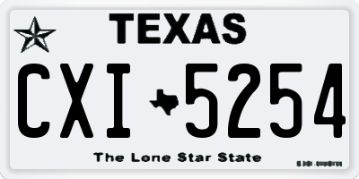 TX license plate CXI5254