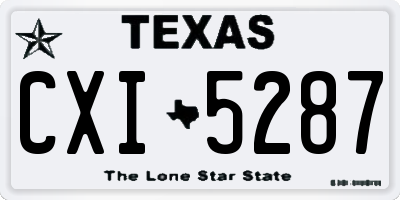 TX license plate CXI5287