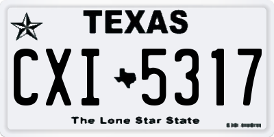 TX license plate CXI5317