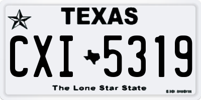 TX license plate CXI5319