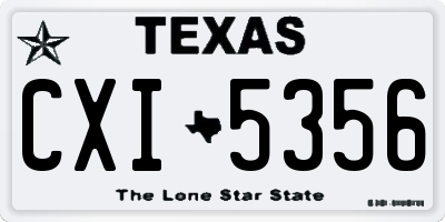 TX license plate CXI5356