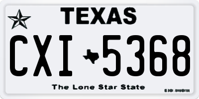 TX license plate CXI5368