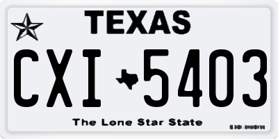 TX license plate CXI5403