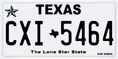 TX license plate CXI5464
