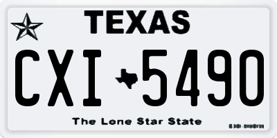 TX license plate CXI5490