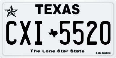 TX license plate CXI5520